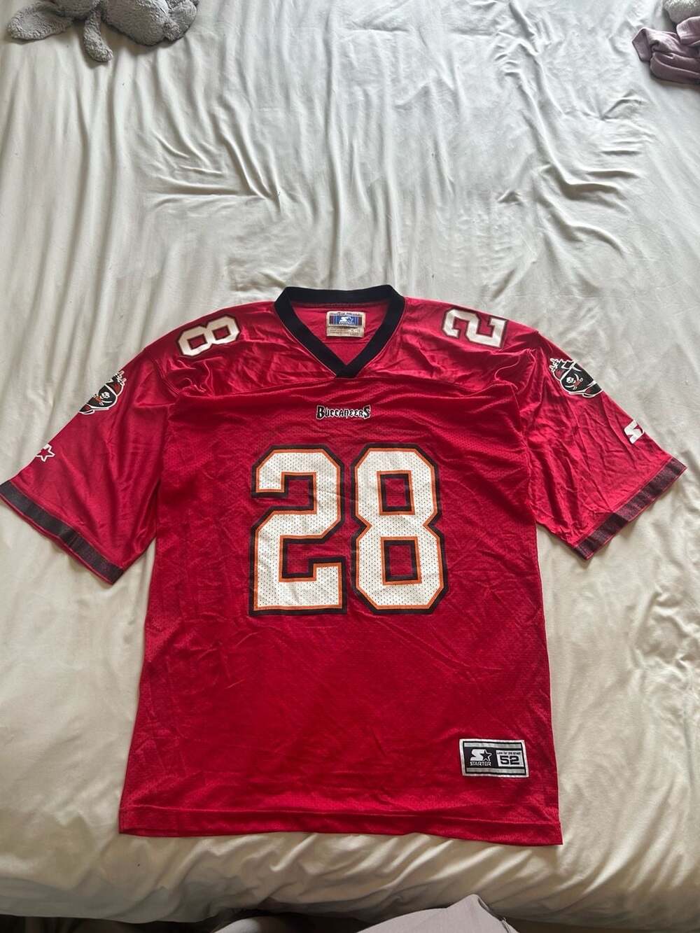 Vintage Starter Tampa Bay Buccaneers Warrick Dunn #28 NFL Football Jersey XL